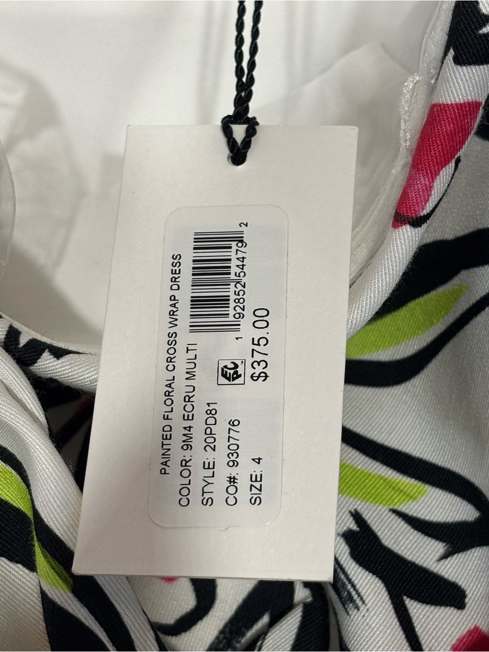 Milly Strapless Floral A-Line Dress in White, Pink and Black Size 4 - Picture 5 of 10